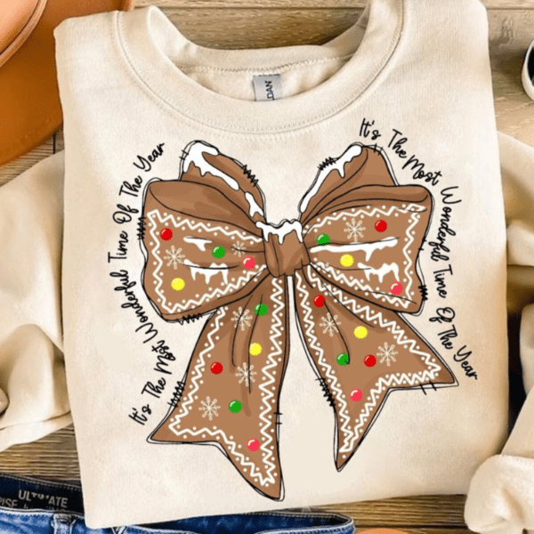 Gingerbread Bow Sweatshirt